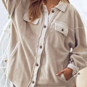 BiBi - Fleece Button Down Shacket